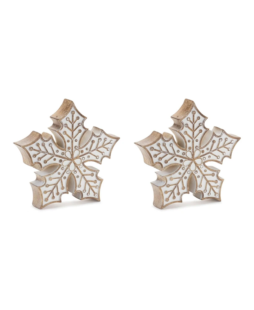 Slickblue Decorative Tabletop Snowflake - Set of 2 for Holiday Season