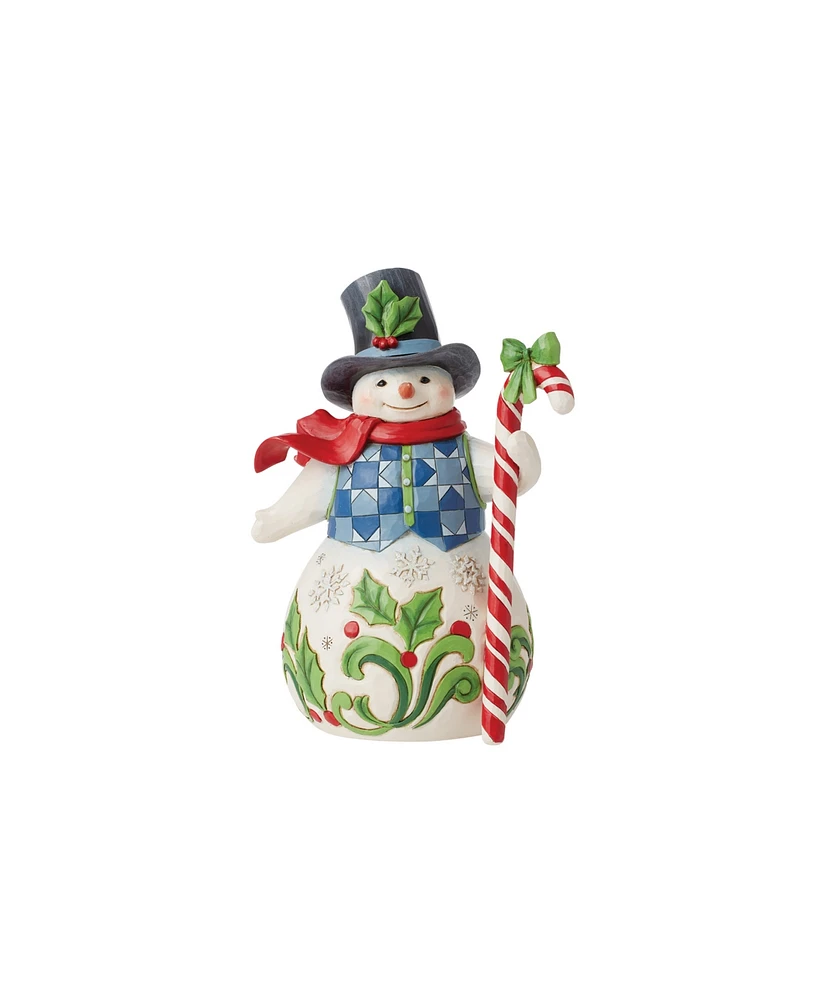 Jim Shore Snowman with Candy Cane Figurine