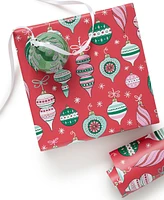 Holiday Lane Red, Green & Blue Ornament Wrapping Paper, Created for Macy's