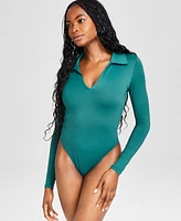 And Now This Women's Polo-Collar Long-Sleeve Bodysuit, Created for Macy's