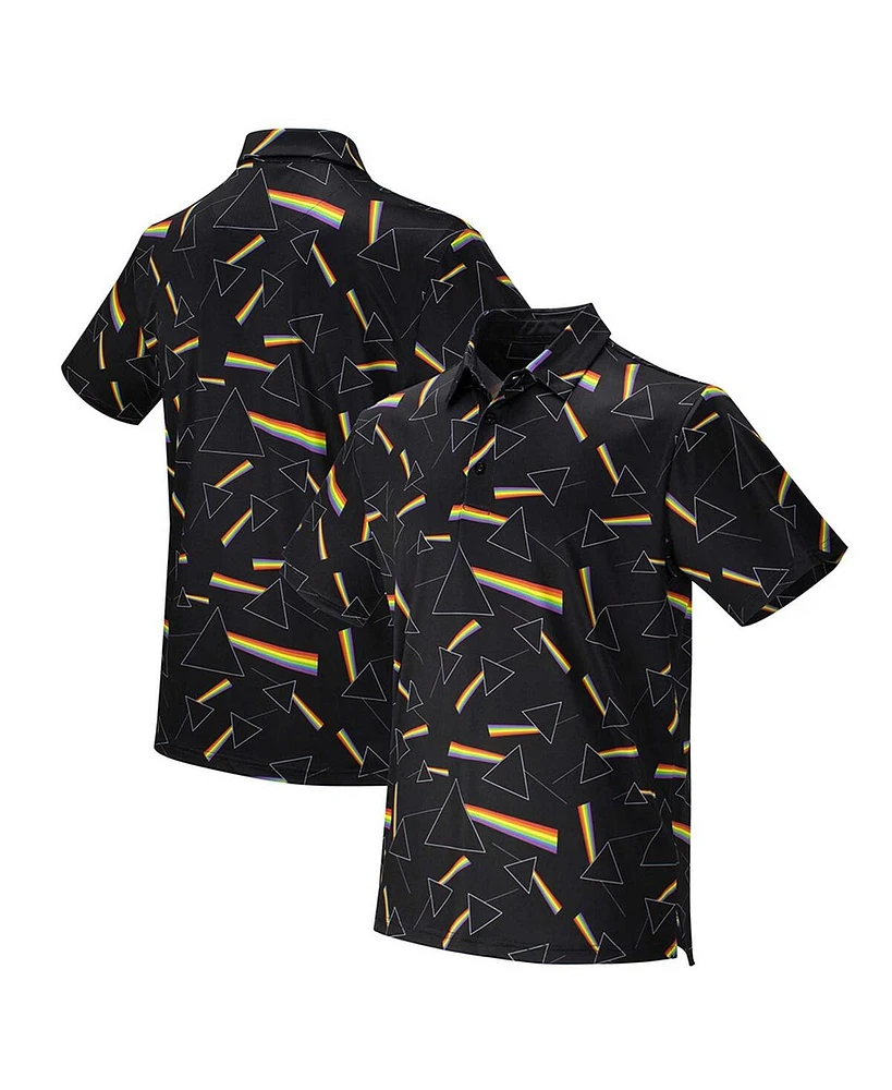 Section 119 Men's Black Pink Floyd All-Over Prism Polo