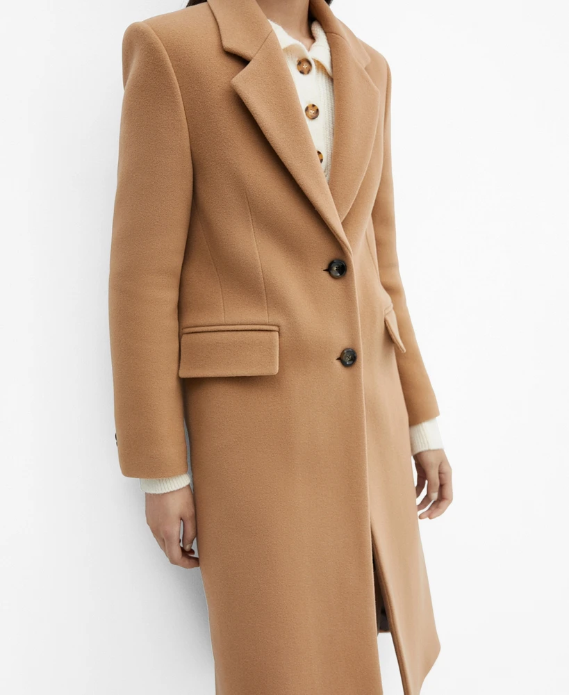 Mango Women's Virgin Wool Midi-Coat