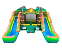 Pogo Bounce House Inflatable Bounce House and Double Slide Combo Unit (Without Blower)