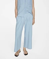 Mango Women's Fluid Cotton Trousers