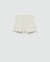 Mango Women's Crochet Knit Shorts