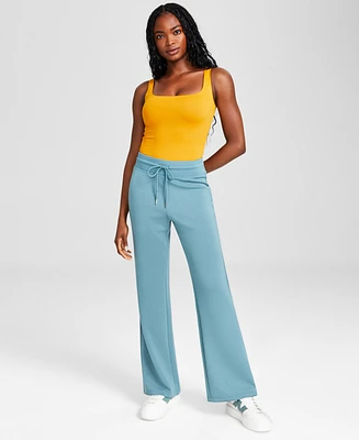 And Now This Women's Scuba Wide-Leg Tie-Waist Pants, Created for Macy's