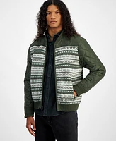 Sun + Stone Men's Fair Isle Zip-Front Sweater Jacket