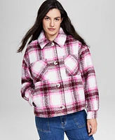 And Now This Women's Plaid Drop-Shoulder Jacket, Created for Macy's