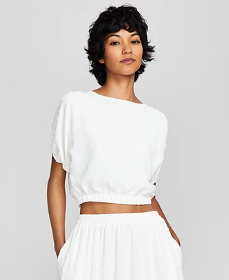 And Now This Women's Clip-Dot Scoop-Neck Crop Top, Created for Macy's