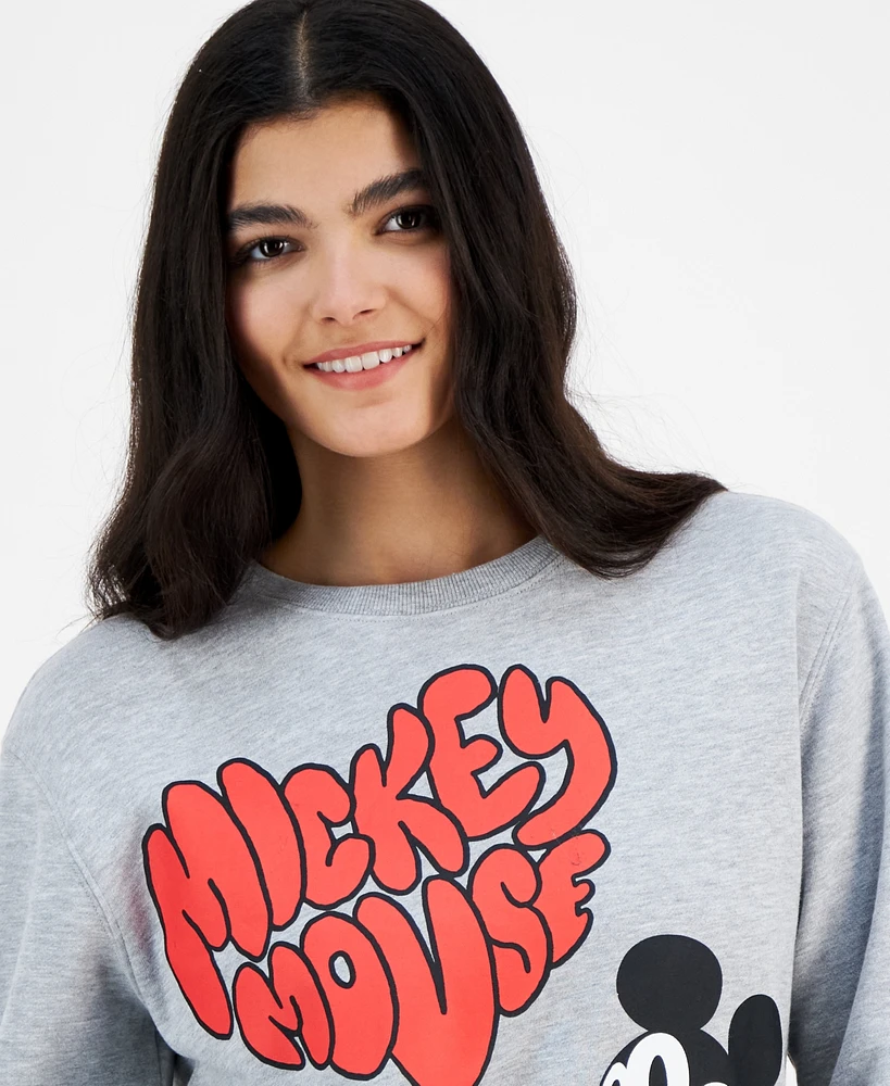 Disney Juniors' Mickey Mouse Heart Graphic Crewneck Sweatshirt