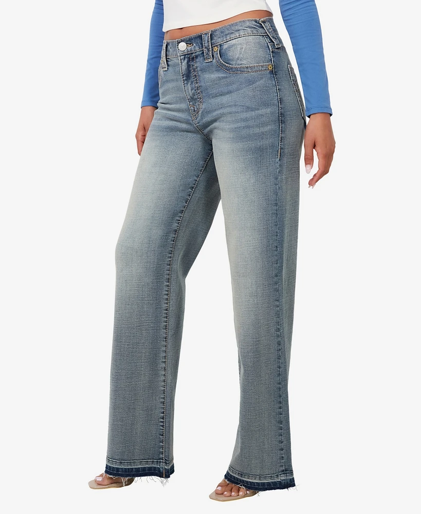 True Religion Women's Leila High Rise Wide Leg Jean
