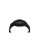 Plein Sport Men's New Fearless 3 Hand Date Quartz Black Silicone Strap 46mm