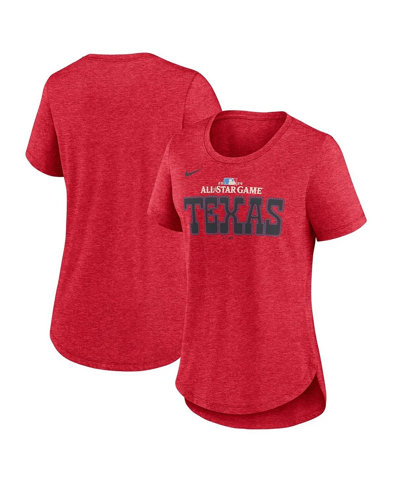 Nike Women's Heather Red 2024 Mlb All-Star Game Tri-Blend T-Shirt