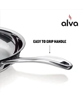 Alva Chef - Stainless Steel Frying Pan Skillet - Versatile Cooking Pan - Induction Cookware, Electric Skillet