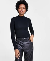 Bar Iii Women's Mock Neck Long-Sleeve Jersey Bodysuit, Created for Macy's