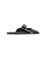 BCBGeneration Women's Hope Square Toe Buckle Slide Flat Mules