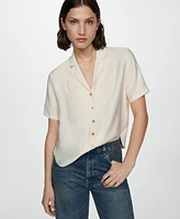 Mango Women's Short-Sleeved Satin Shirt