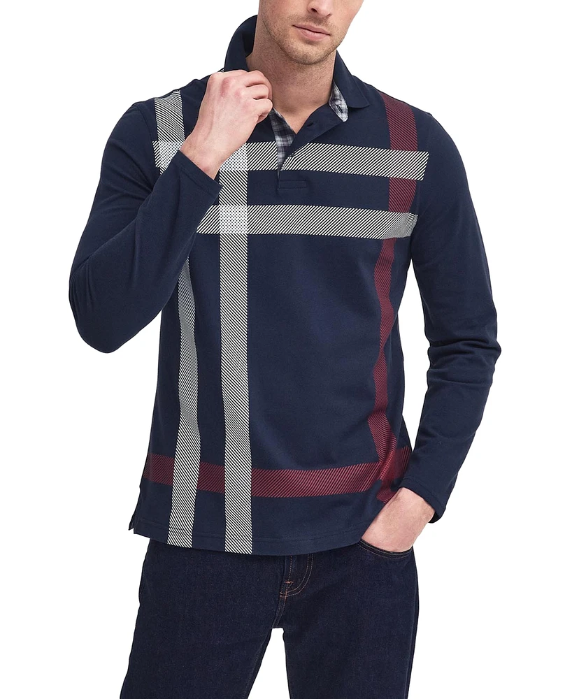 Barbour Men's Blaine Tailored-Fit Tartan Long-Sleeve Polo Shirt