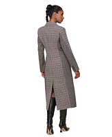 Avec Les Filles Women's Double-Breasted Plaid Coat