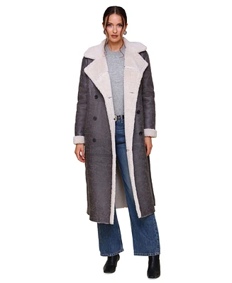 Avec Les Filles Women's Faux-Shearling Longline Coat