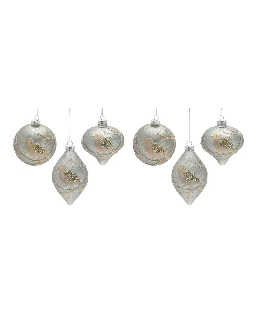 Slickblue Beaded Glass Bird Ornament (Set of 6)