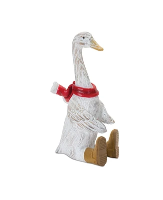 Slickblue Winter Goose Figurine With Boots (Set of 2)