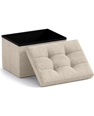 Collapsible Small Rectangle Footrest Storage Ottoman - 12 x 16