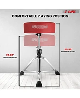 5 Core Drum Throne Comfortable Height Adjustable Stool Thick Padded Seat Professional Heavy Duty Musician Drummer Chair 400 lbs Capacity for Adults An