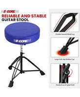 5 Core Drum Throne Padded Guitar Stool Height Adjustable Drummer Seat Music Chair for Adults And Kids Ds Blkch Blu