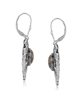 American West Jewelry Fritz Casuse Sterling Silver Arrowhead and Leopard Jasper Gemstone Lever Back Earrings