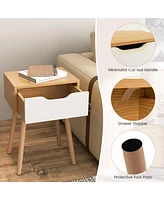 Sugift Modern Nightstand with Storage Drawer for Bedroom Living Room