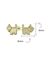 Bling Jewelry Tiny Mini Bff Animal Lover Pet Dog Breed Maltese Yorkie Schnauzer Terrier Stud Earrings Cartilage Ear Lobe For Women 10K Yellow Gold Scr