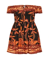 City Chic Women's Tahitian Border Dress