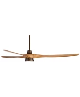 Casa Vieja 60" Aireon Modern Large 3 Blade Indoor Outdoor Ceiling Fan with Led Light Remote Control Rubbed Bronze Walnut Blades Damp Rated for Patio E