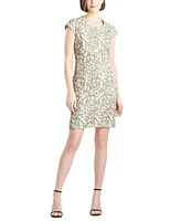 Natori Women's Printed Cap-Sleeve Sheath Dress