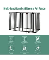 Slickblue Kids 6 Panel Wall-mount Adjustable Baby Safe Metal Fence Barrier