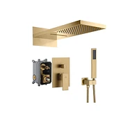 Casainc 22 Inch Luxury Waterfall Shower System Valve Kit with Handheld Spray