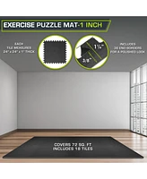 ProsourceFit Exercise Puzzle Mat 1-in, 72 Sq Ft - 18 Tiles