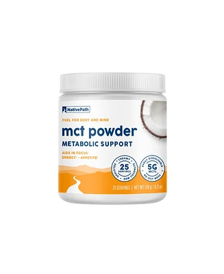 NativePath Mct Oil Powder Supplement - Unflavored Mct powder with keto-friendly C8 MCTs. Free of dairy, gluten and GMOs, 25 servings