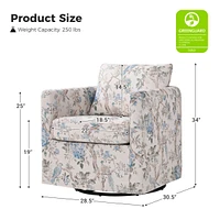 Modern Fabian Slipcovered Swivel Chair with Removable Slipcover