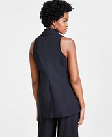 Bar Iii Women's Button-Front Notch-Collar Vest, Created for Macy's