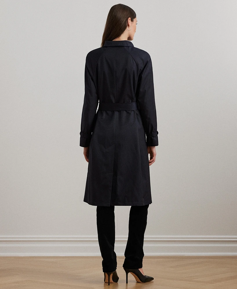 Lauren Ralph Women's Stand-Collar Maxi Trench Coat