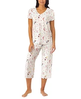 Cuddl Duds Women's 2-Pc. Cropped Short-Sleeve Pajamas Set