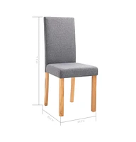 vidaXL Dining Chairs 2 pcs Light Gray Fabric