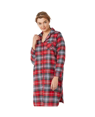 ellos Women's Plus Size Flannel Sleep Shirt