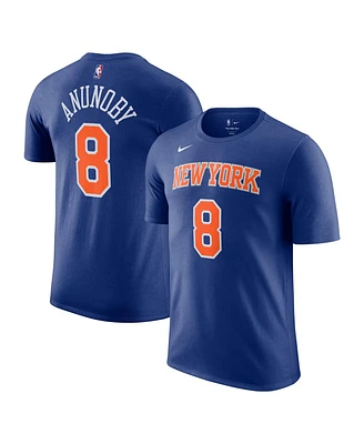 Nike Men's Og Anunoby Blue New York Knicks Icon Edition Name Number T-Shirt