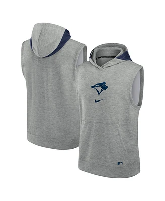 Nike Men's Heather Gray Toronto Blue Jays Authentic Collection Early Work Performance Sleeveless Pullover Hoodie