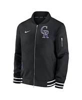 Nike Men's Black Colorado Rockies Authentic Collection Full-Zip Bomber Jacket