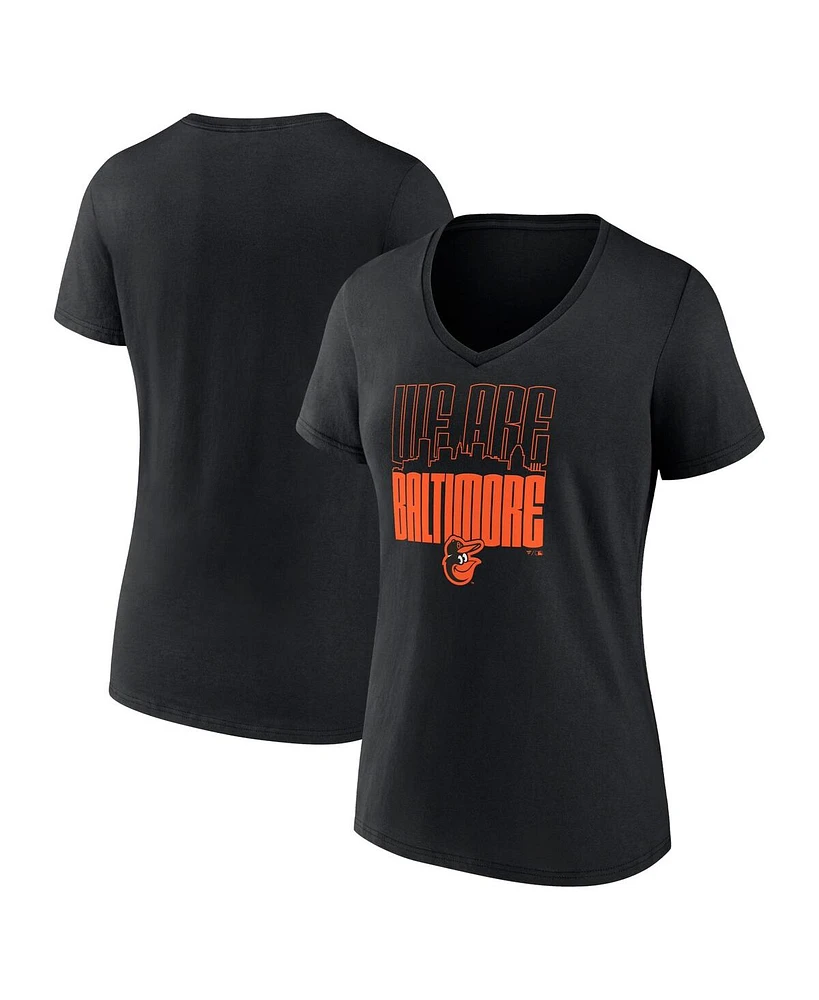 Fanatics Women's Black Baltimore Orioles Local V-Neck T-Shirt