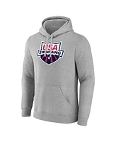 Fanatics Men's Heather Gray Usa Swimming Logo Pullover Hoodie